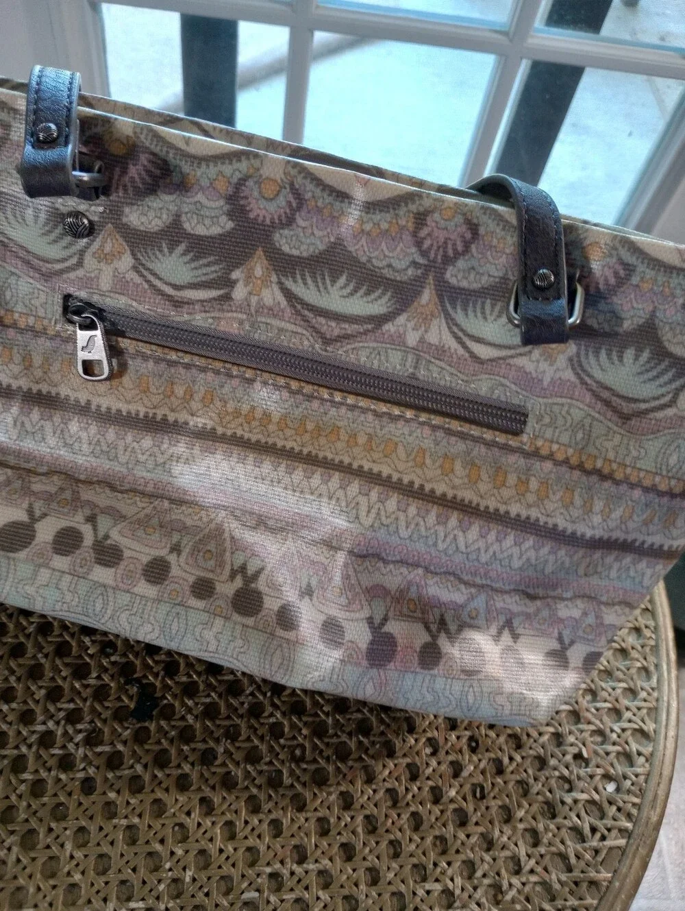 Sakroots Pastel Multicolor Pattern Tote with Tassel Key Charm